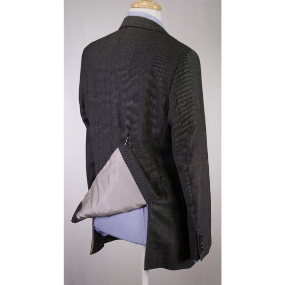 Hugo Boss Black Gray Brown Knit Woven Wool Sportcoat Blazer 38R - Picture 7 of 9